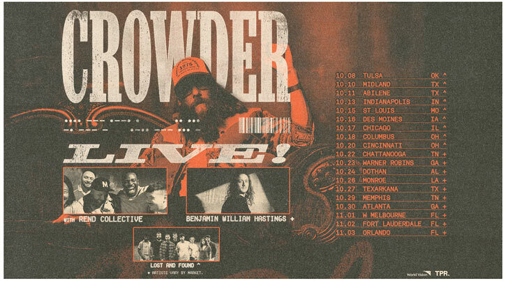 Краудер объявляет осенний тур Crowder LIVE! 2026 года с участием Rend Collective