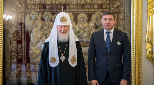 Патриарх Кирилл наградил врио главы Тамбовской области орденом Даниила Московского