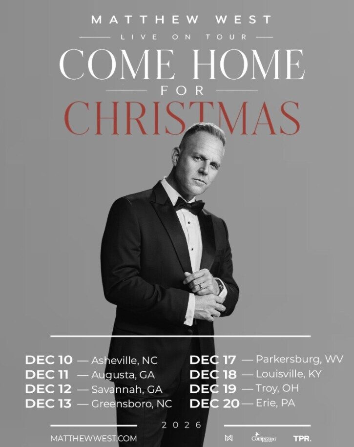 Мэттью Уэст объявляет о туре 'Come Home for Christmas Live on Tour', который подарит праздничное настроение в восьми городах