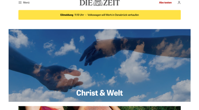 Специальные страницы "Christ und Welt" прекращают выпуск