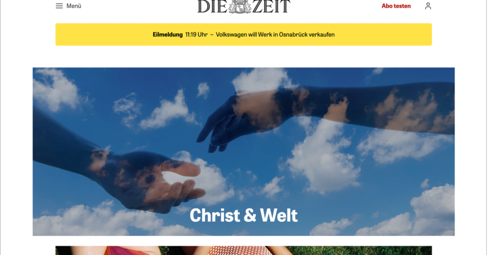 Специальные страницы "Christ und Welt" прекращают выпуск