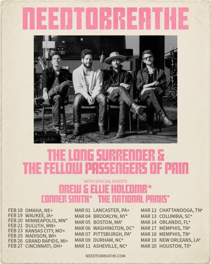 NEEDTOBREATHE анонсируют тур The Long Surrender and The Fellow Passengers of Pain